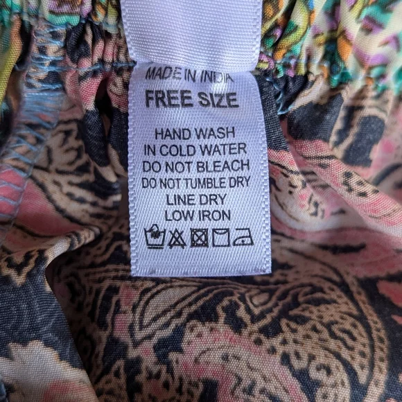 India Boutique Colorful Patchwork Lightweight Flowy Maxi Skirt Free Size - Picture 8 of 9